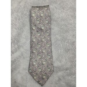 Vintage‎ Retro Johnny Carson Men's Necktie Paisley Blue Green 3.75/58 Silk